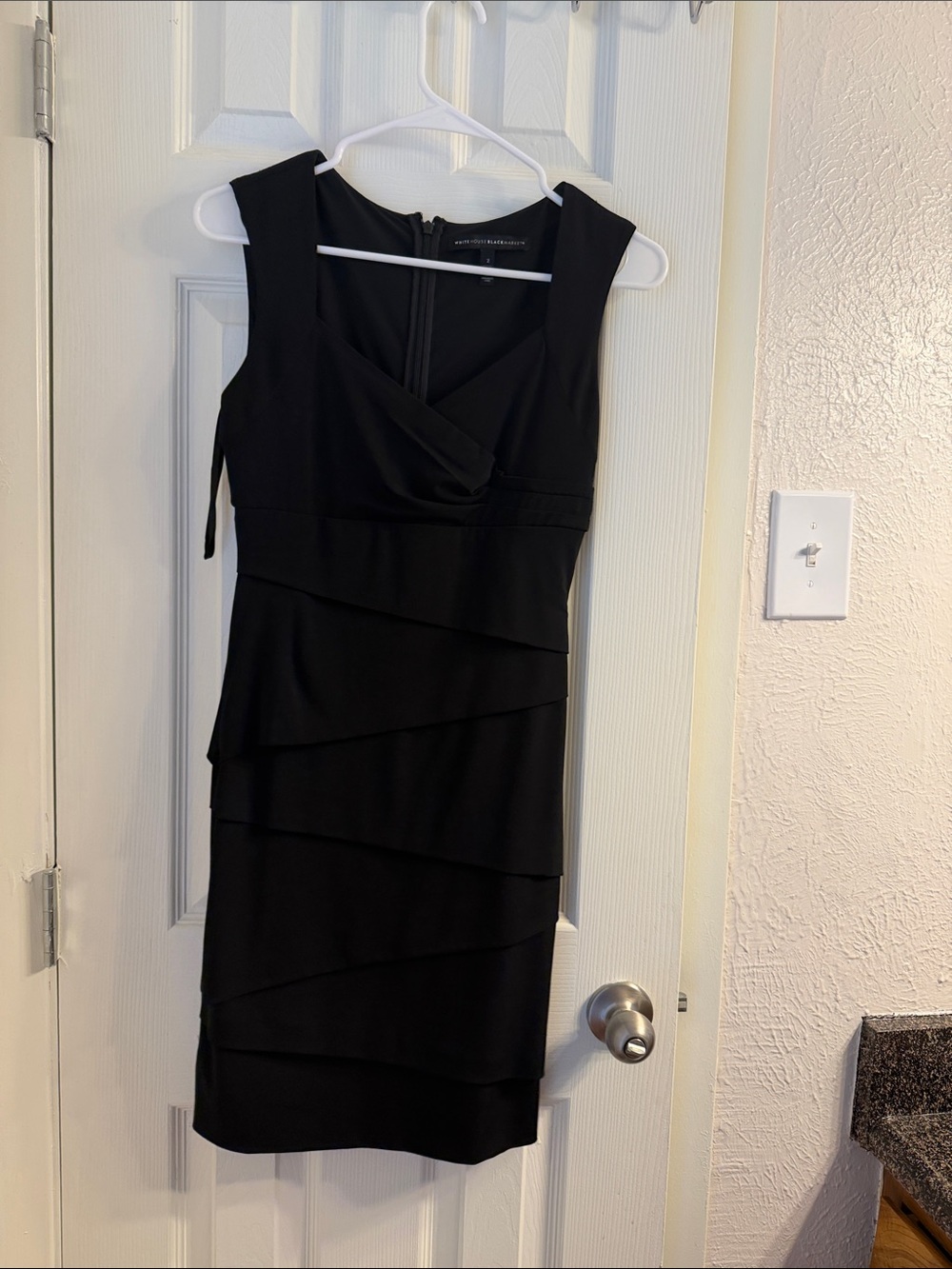 White House Black Market Black Sleeveless Layered Dress